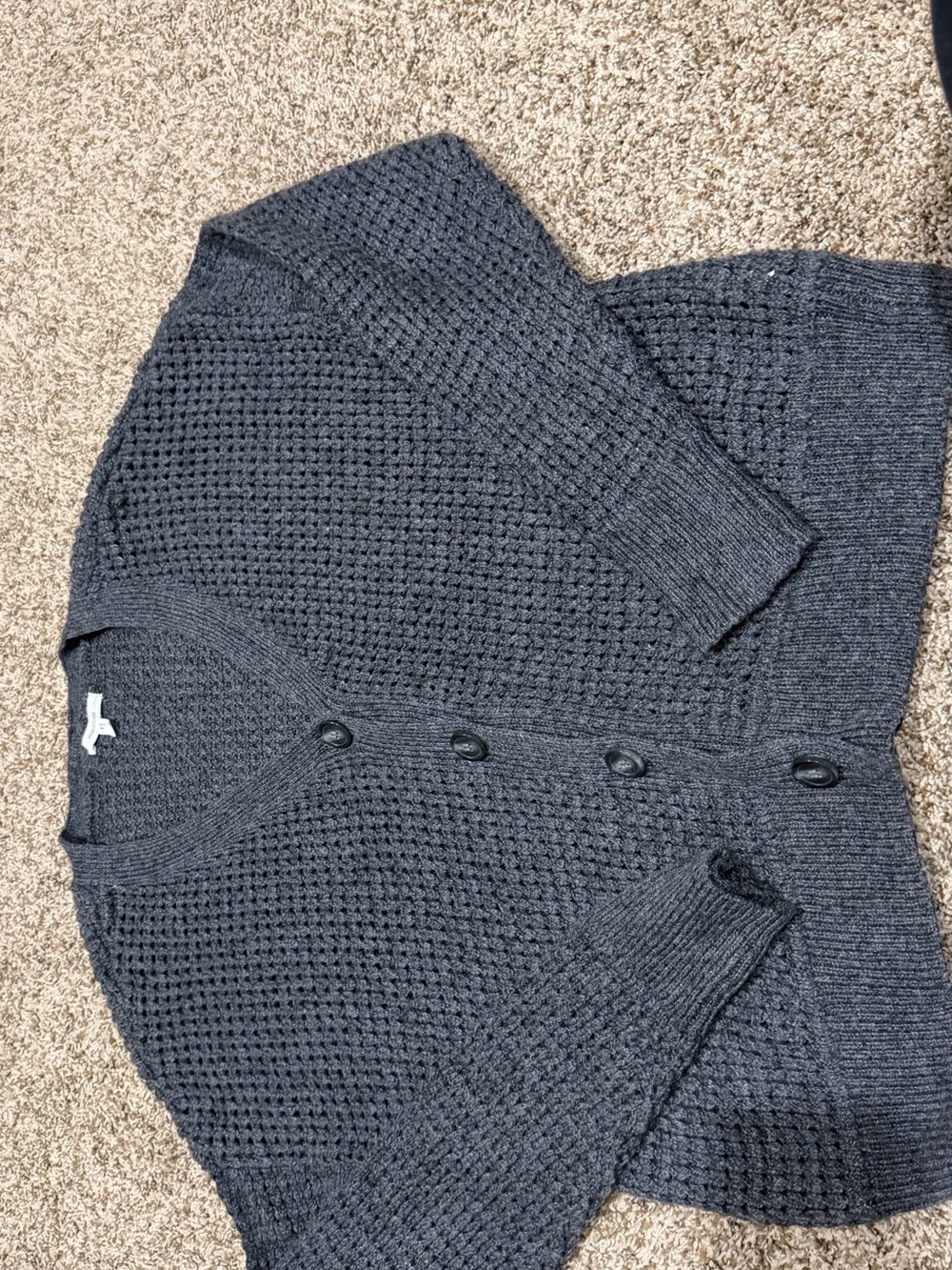 Maurices Dark Gray Chunky Knit Button Cardigan